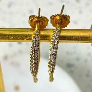 Ippolita 18k diamond hoop earrings